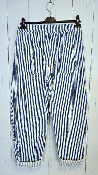 Tanja wrap bukse striper navy