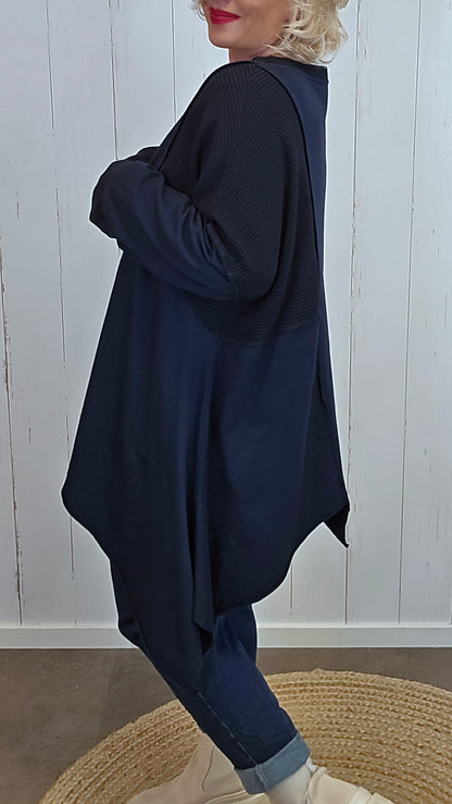 Amy asymmetrisk genser navy