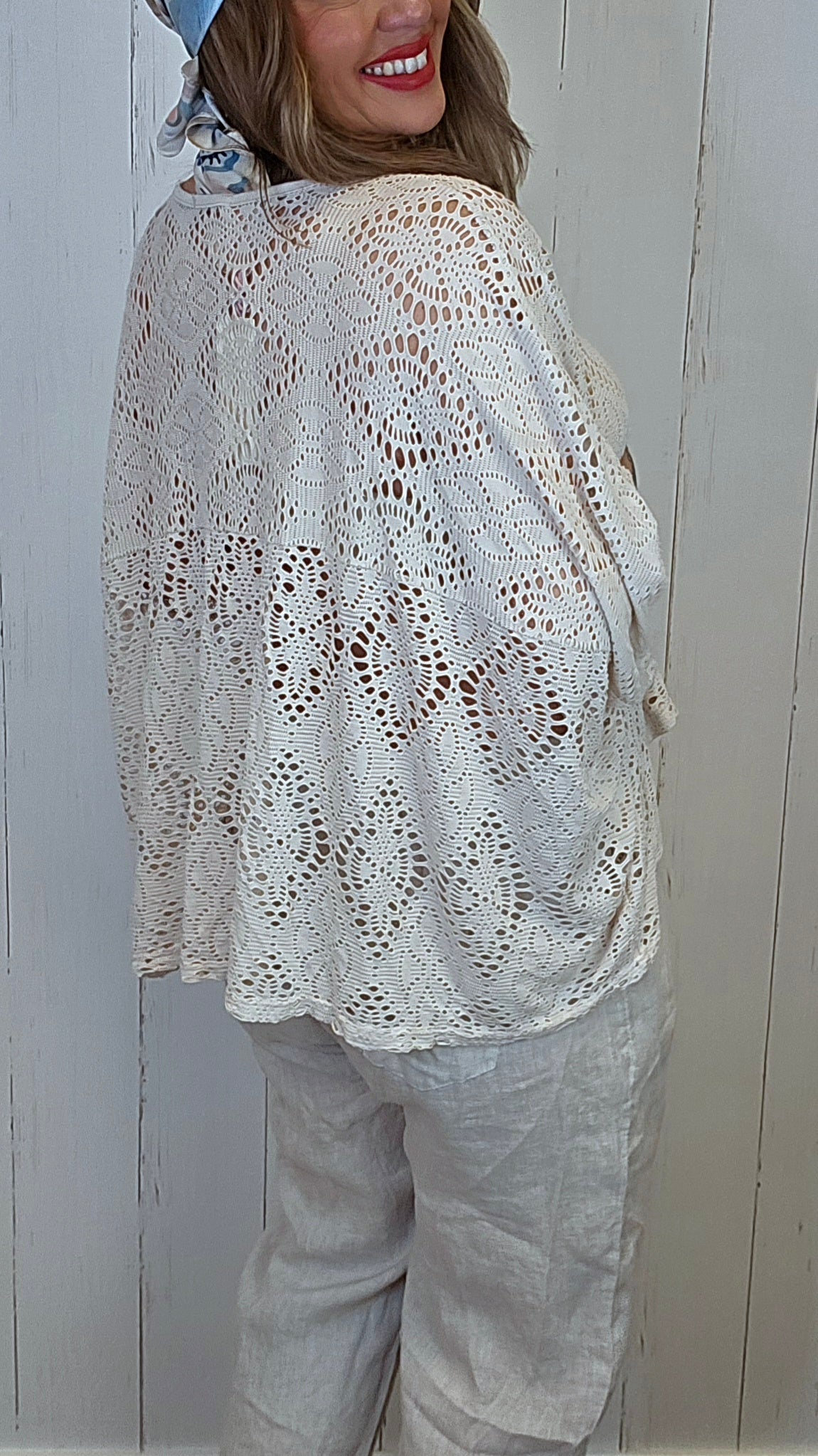 Eline poncho topp blonde Beige