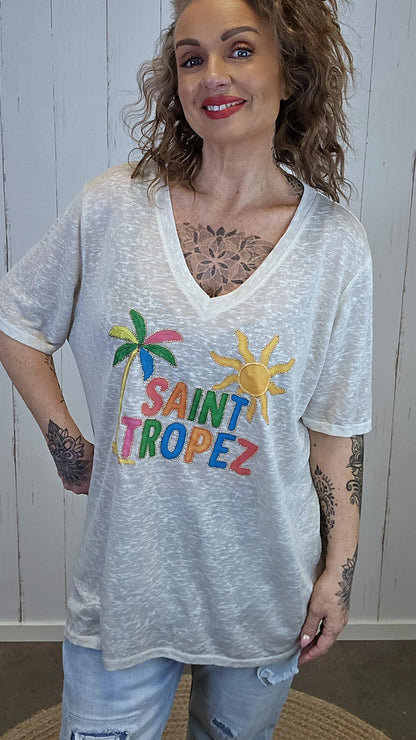 Saint Tropez t-skjorte sand