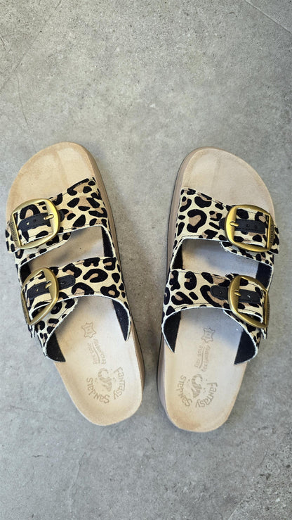 Leopard velvet sandaler