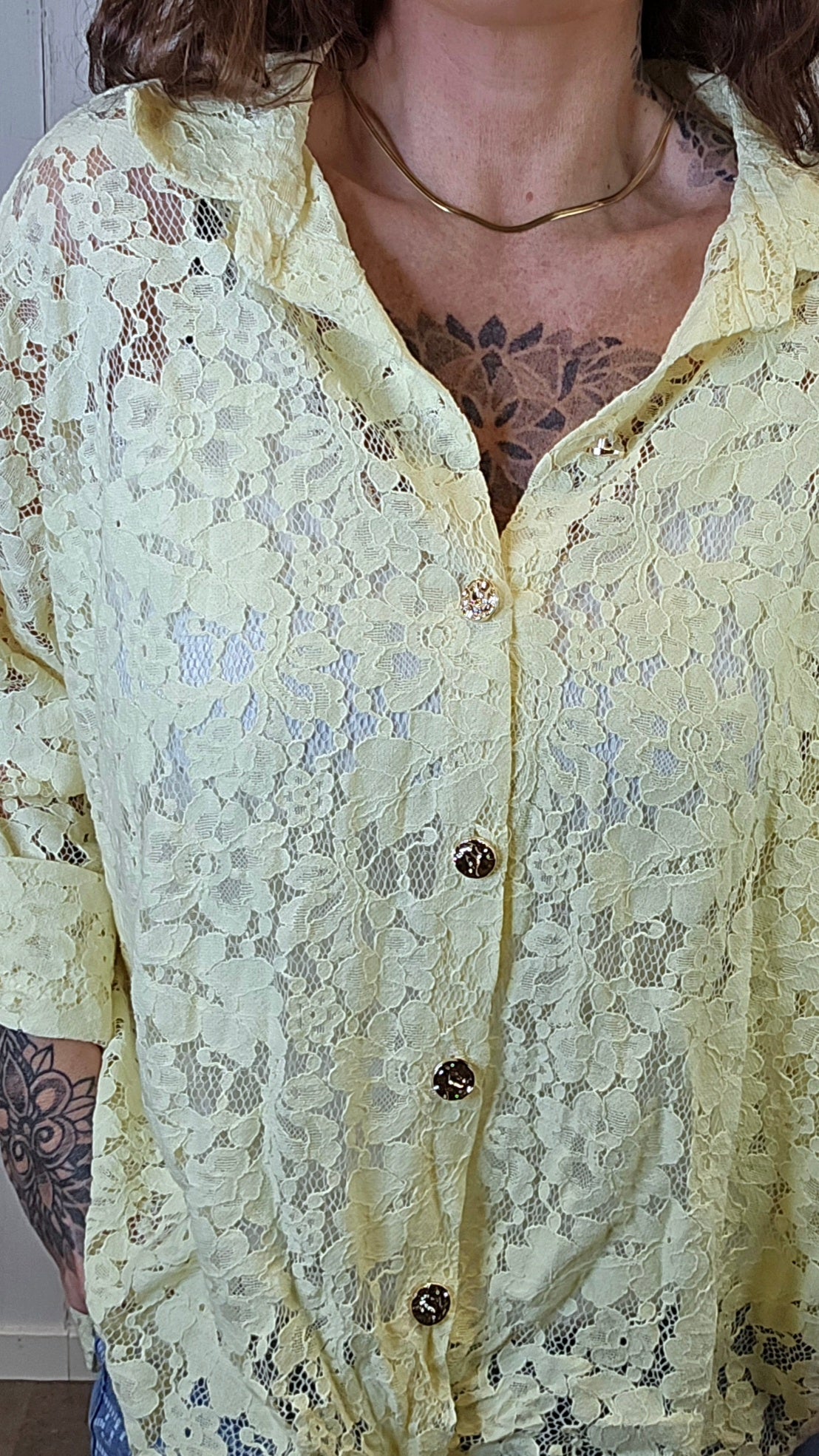 Amalie blondeskjorte gul