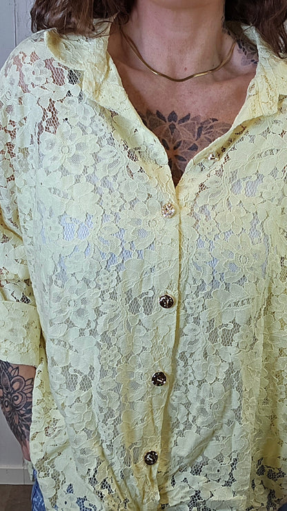 Amalie blondeskjorte gul