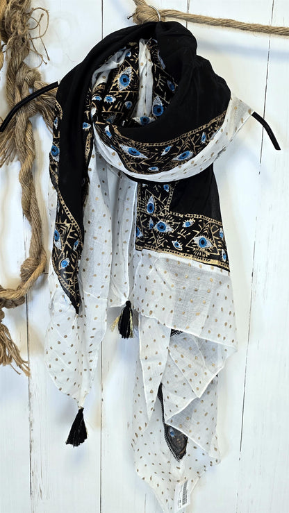 Sussie skjerf svart/hvit