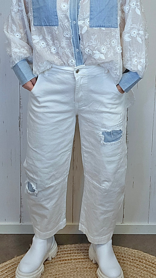 Una baggy jeans hvit