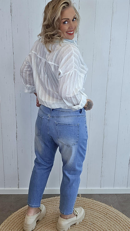 Daisy denim bukse med slitasjedetaljer