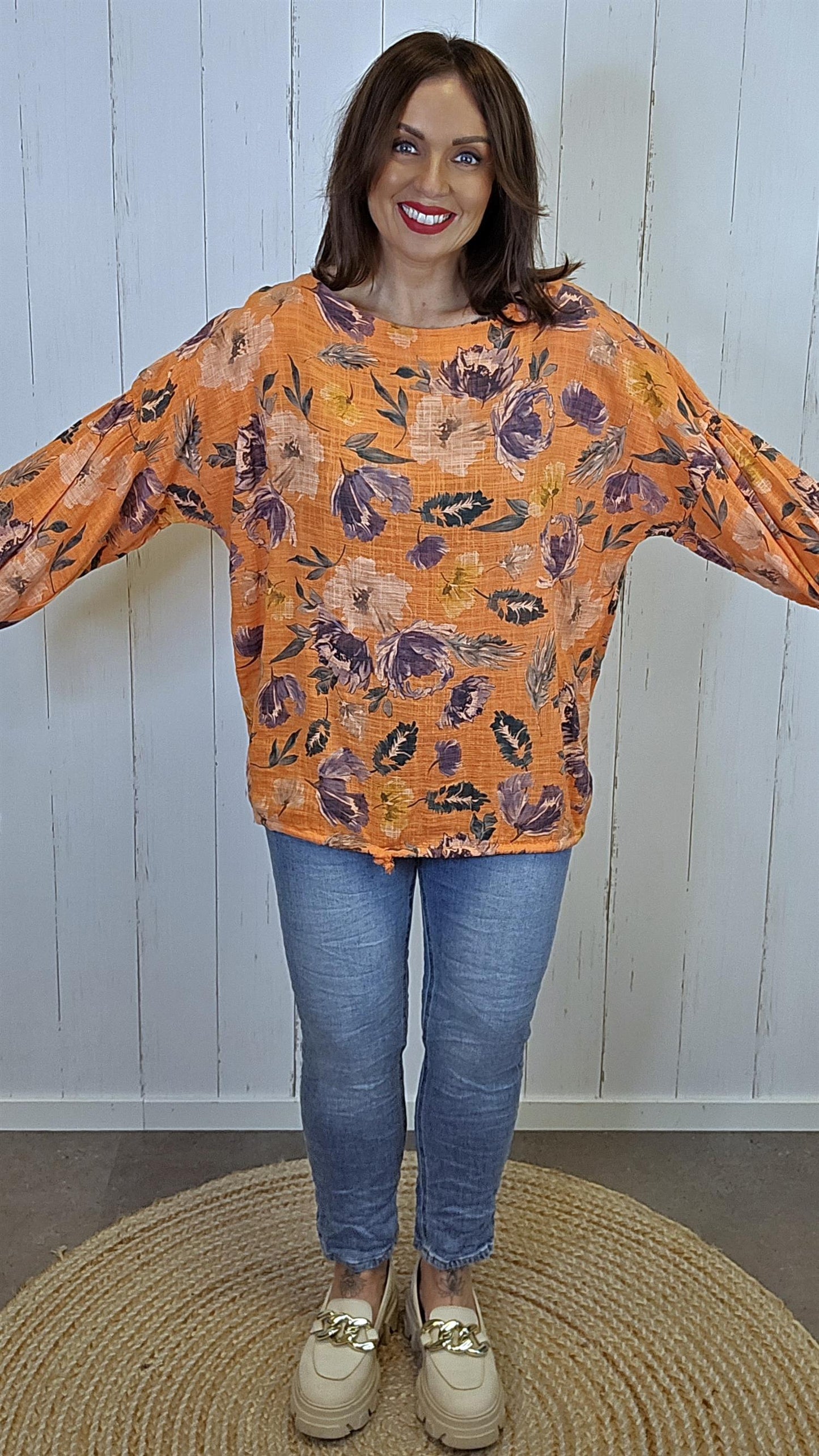 Maya bomulls topp oransje