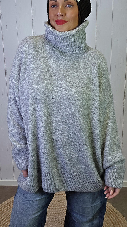Nora grå høyhalset genser