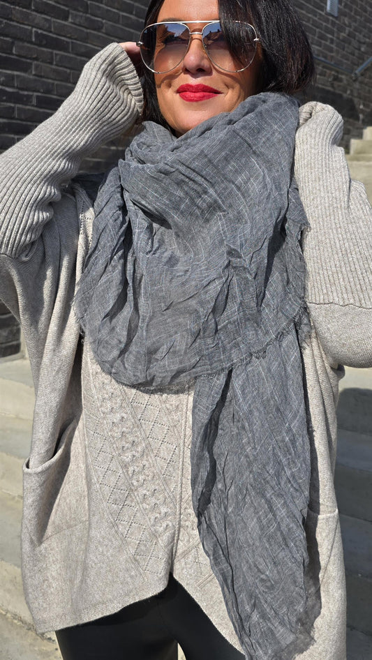 Crinkle skjerf grå