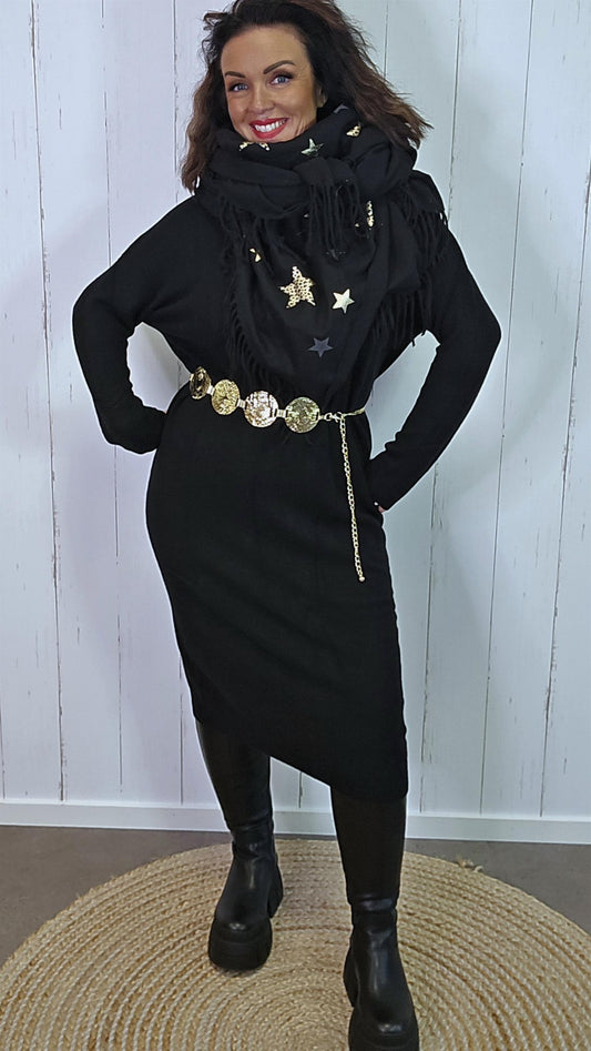 Memphis strikket kjole svart