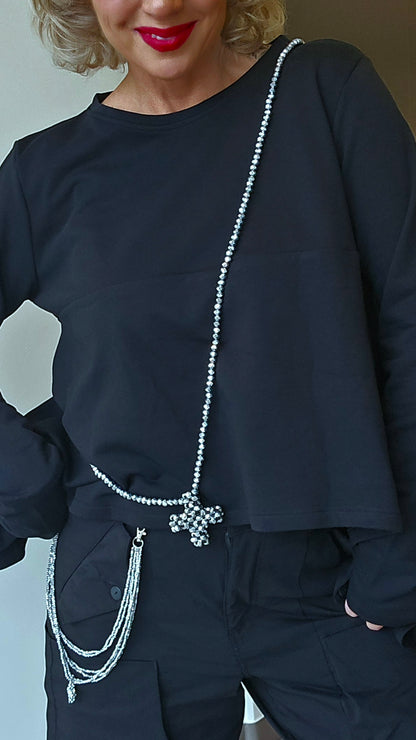 Across necklace silver