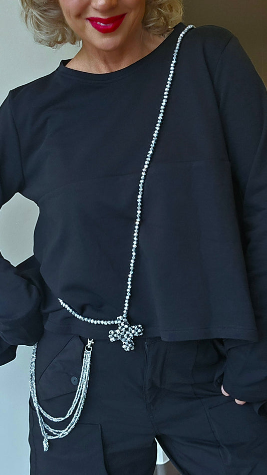 Across necklace silver