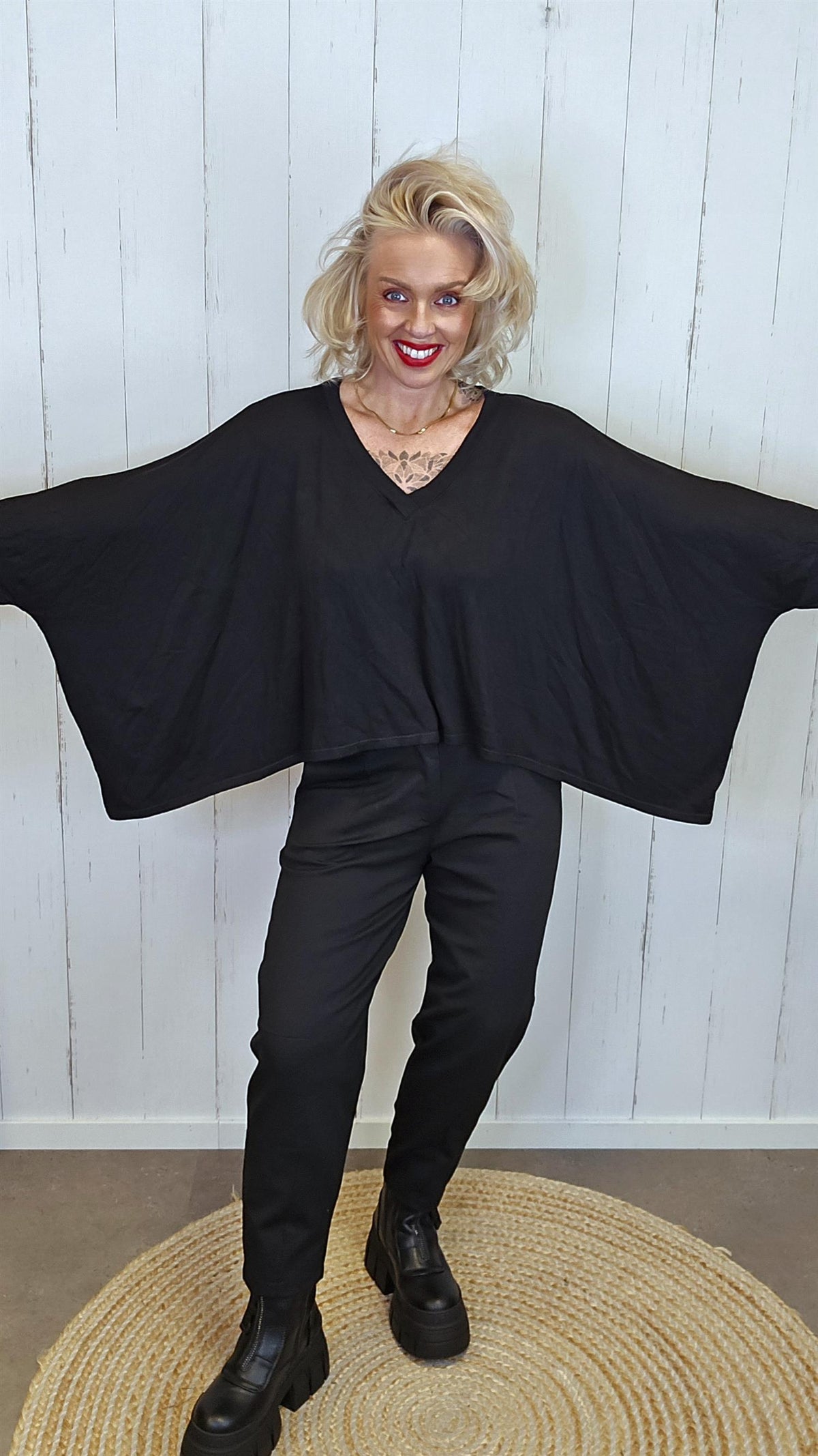 Xenia oversized topp svart