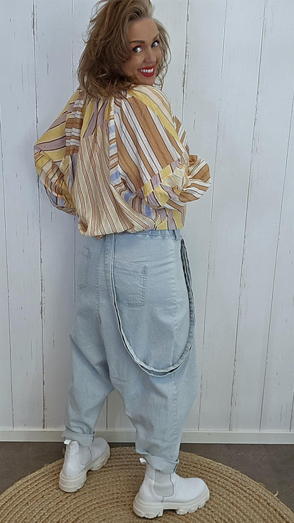 Katty harem bukse blek denim