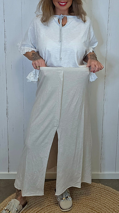 Gina skjørt med splitt Beige