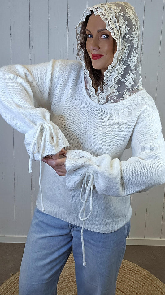 Rachel hette genser med blonder