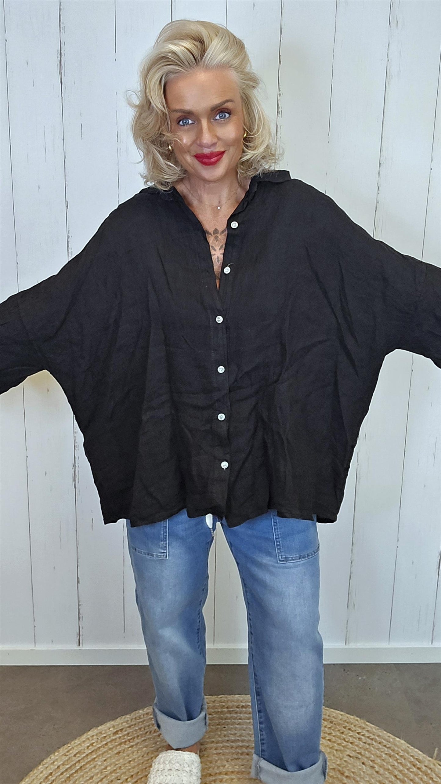 Stina Linskjorte svart