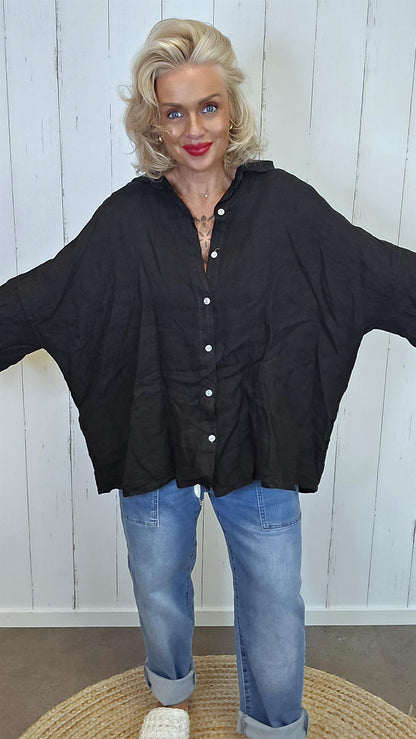 Stina Linskjorte svart