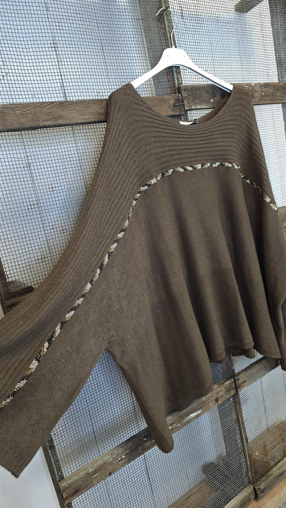 Elin Oversized Genser brun