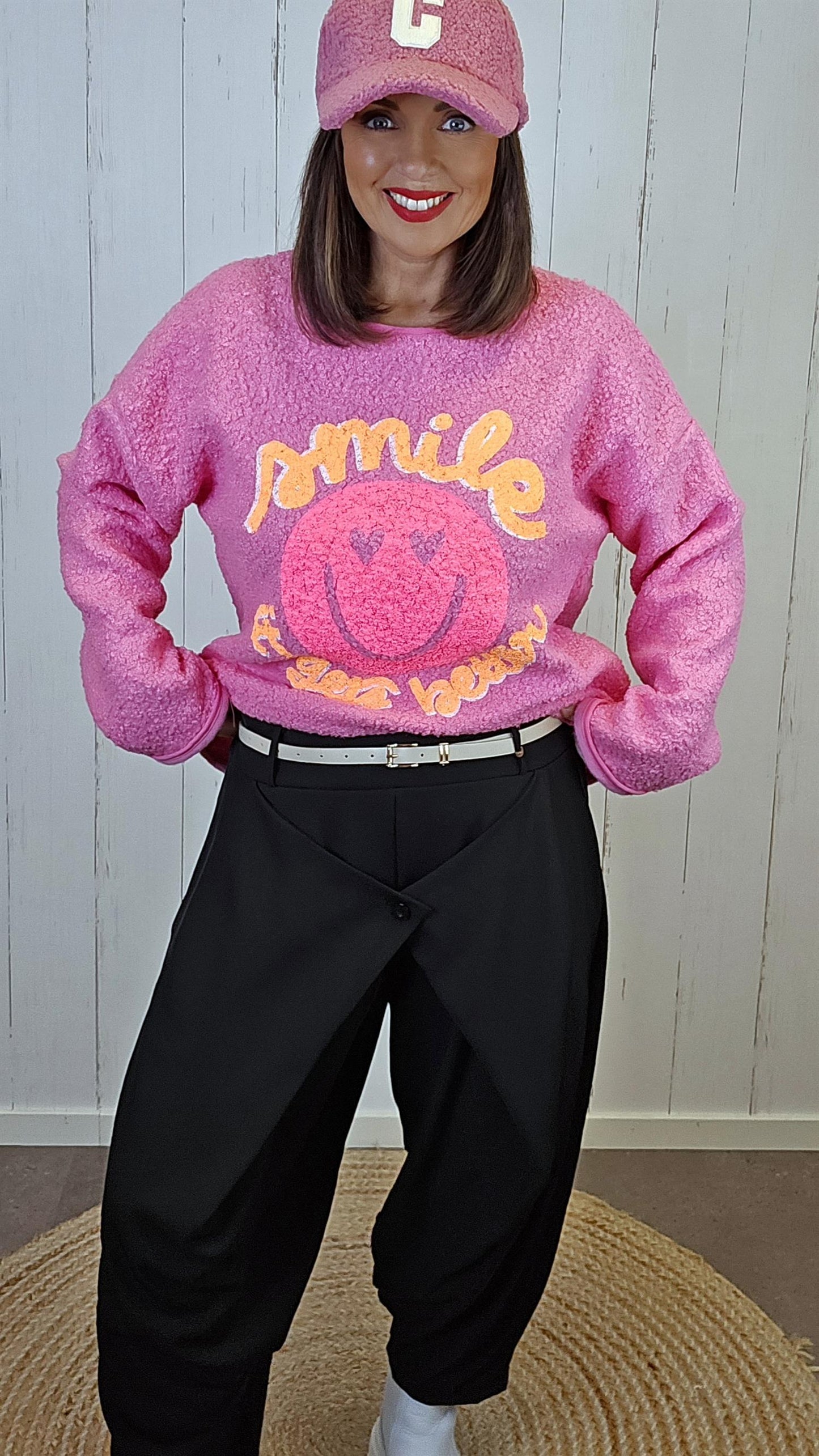 Smile genser rosa