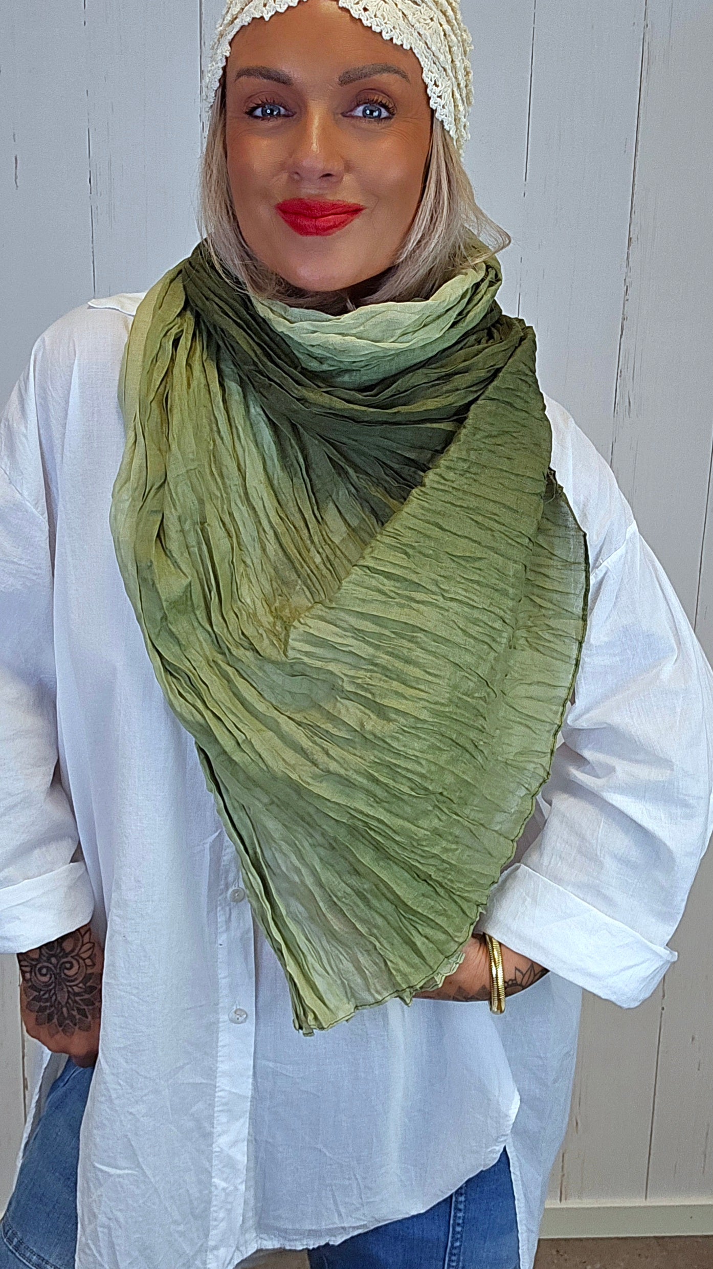 Crinkle skjerf grønn