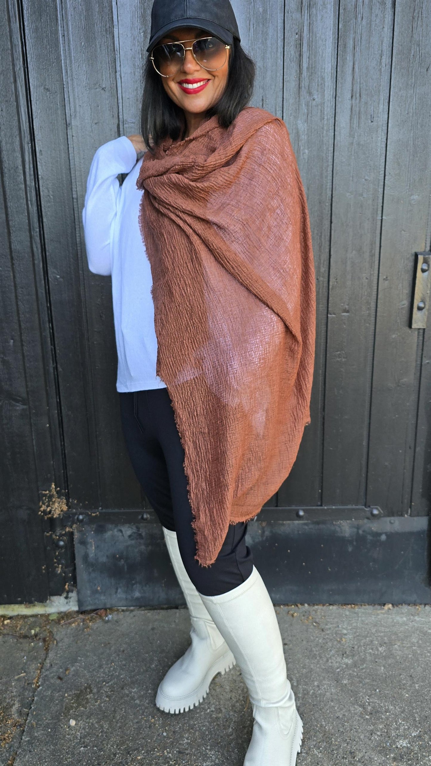 Nelly skjerf terracotta