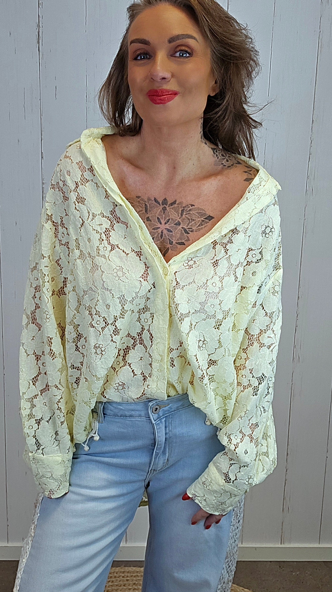 Alva blondeskjorte gul