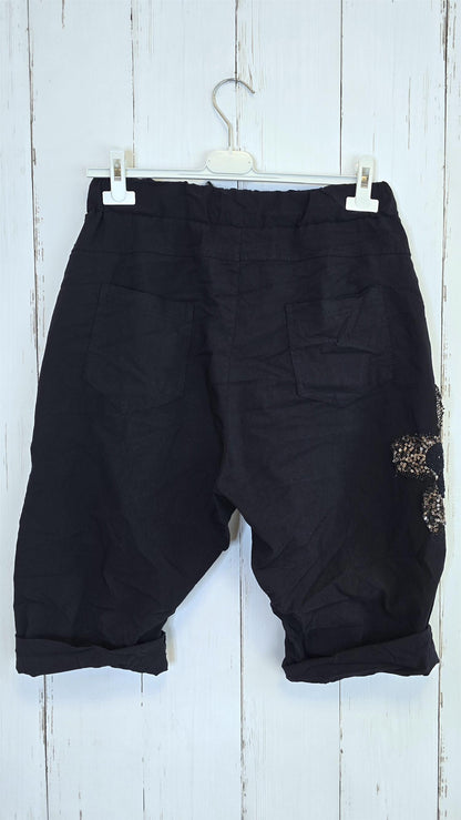Elsa shorts i viskoseblanding svart