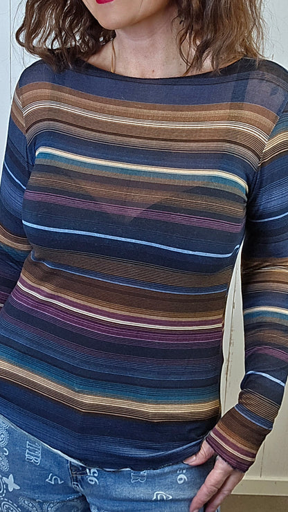 Sofie stripet topp blå