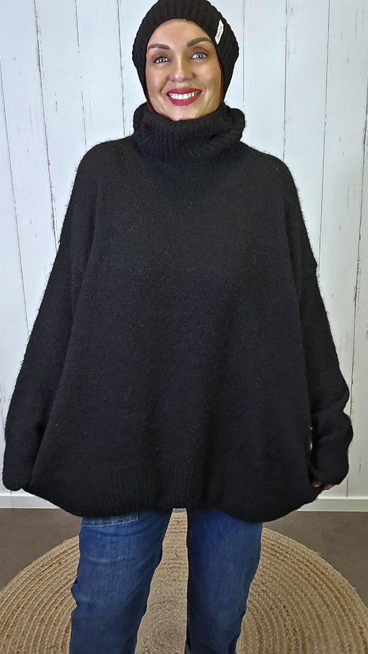 Nora svart høyhalset genser