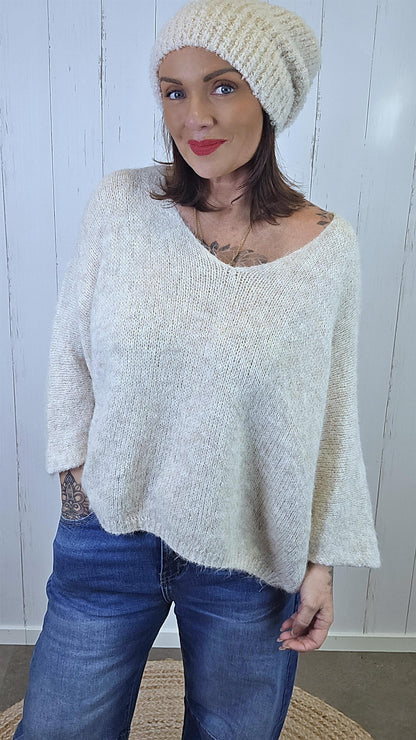 Anna genser beige