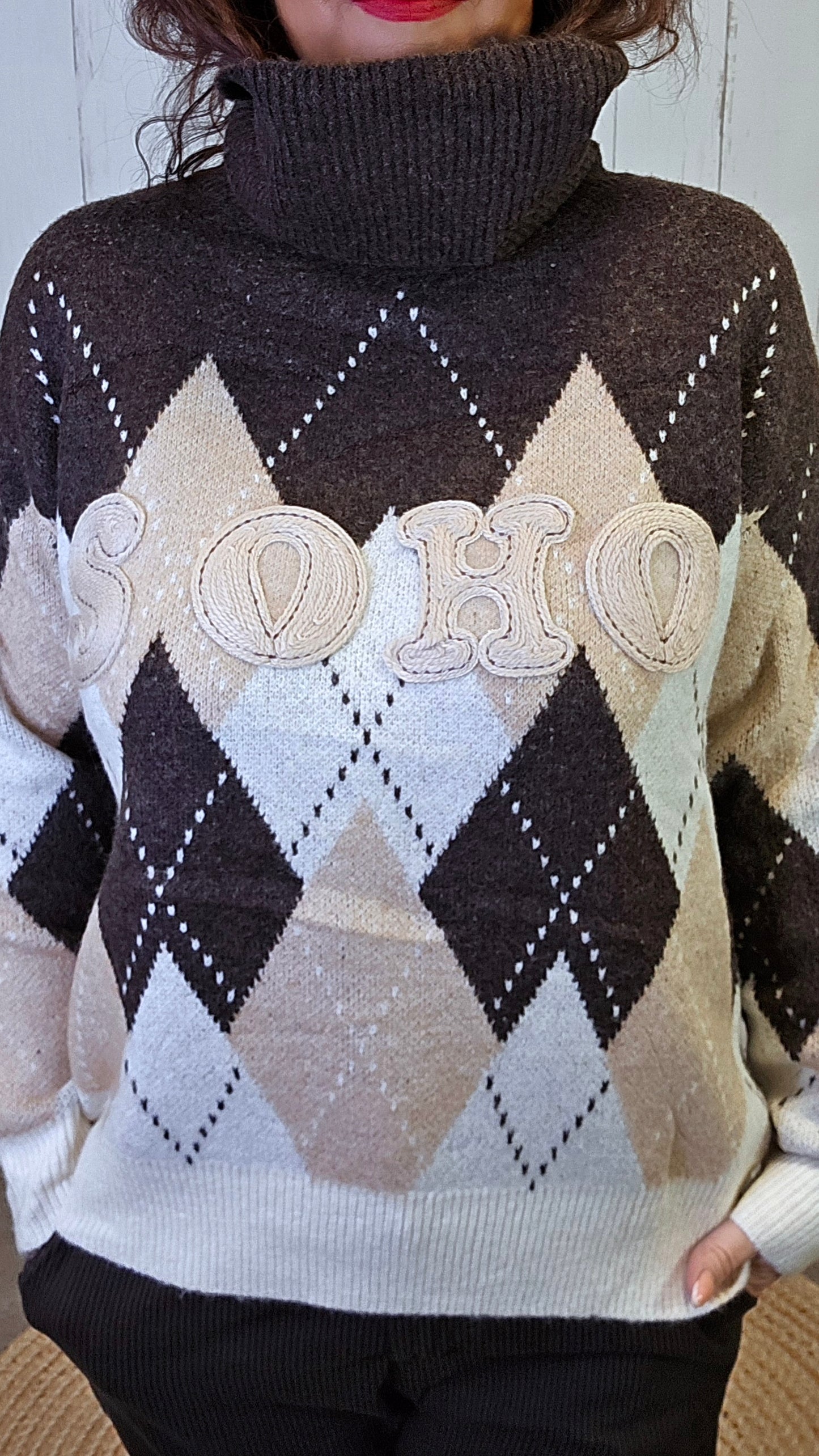 SOHO Mønstret Genser Brun