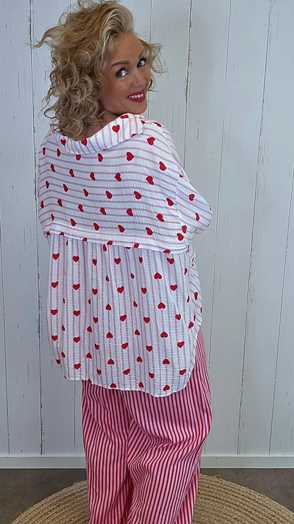 Alma hjerteskjorte rosa