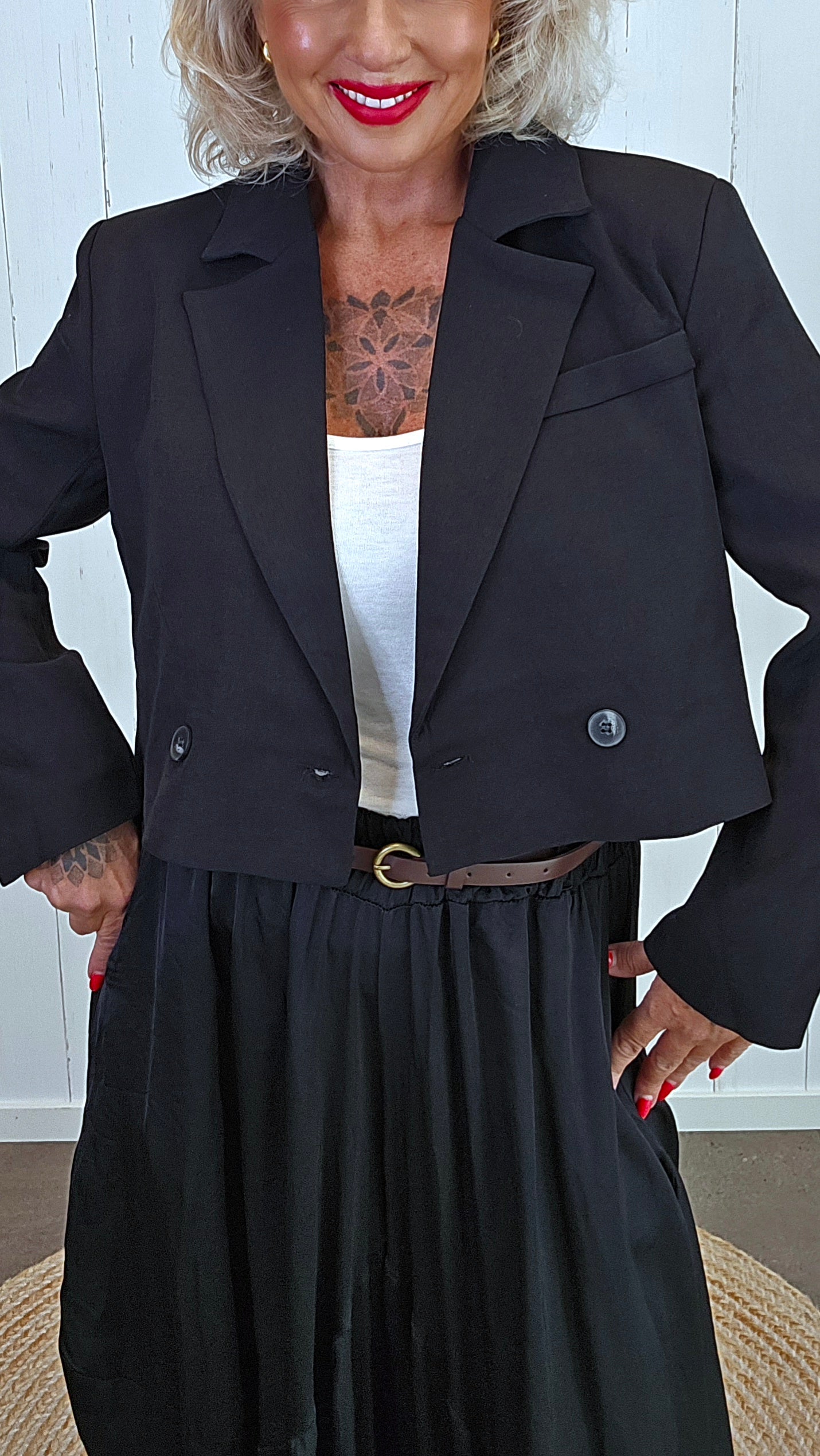 Mille kort blazer jakke svart