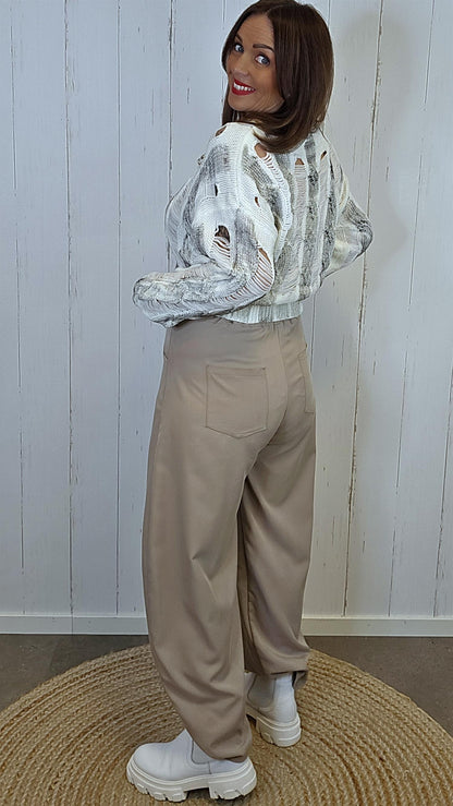 Tilda bukse mørk beige