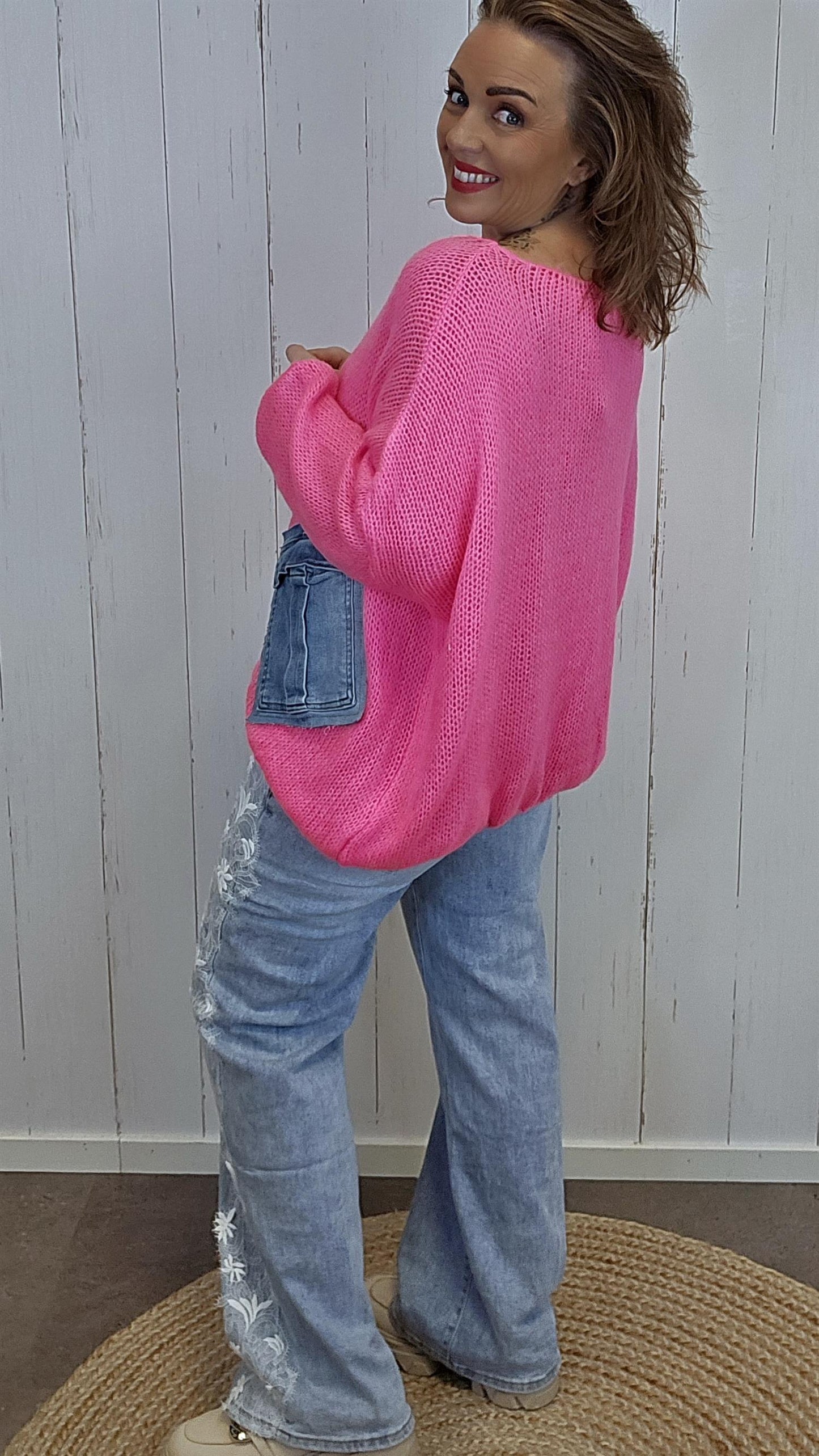 Bella Strikket Genser rosa