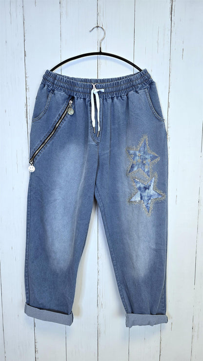 Stella denim joggebukse