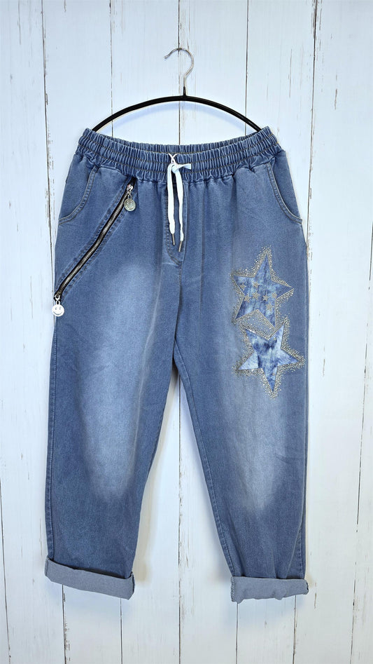 Stella denim joggebukse