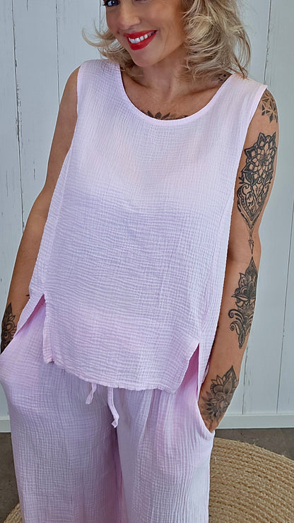 Cotton Gauze sett rosa