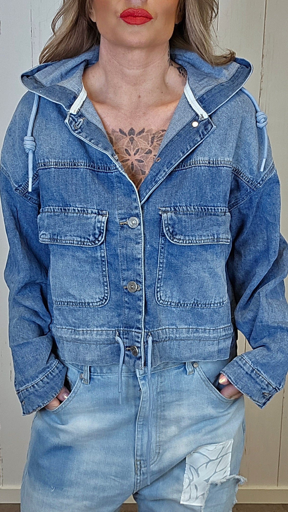 Alysa denim Hettejakke
