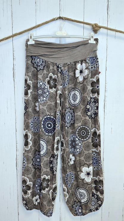 Henriette bukse med print taupe