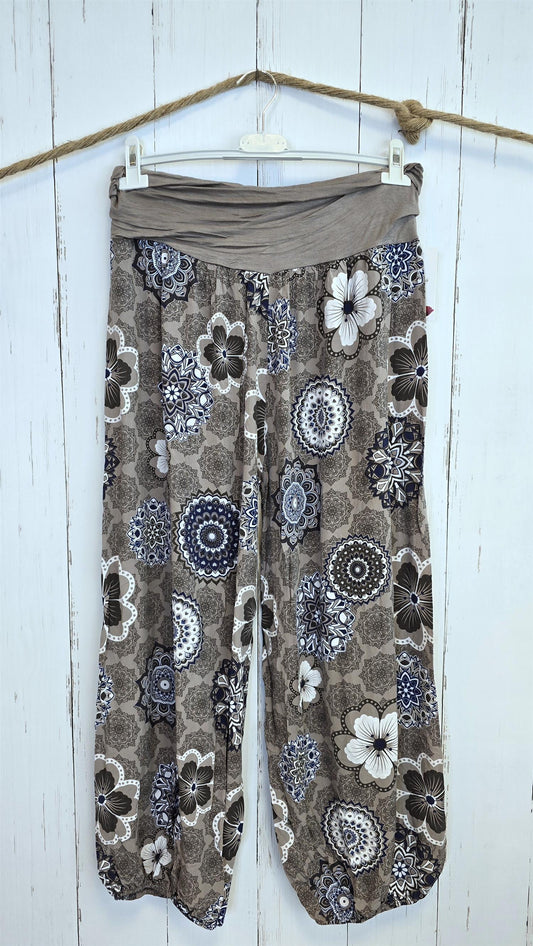 Henriette bukse med print taupe