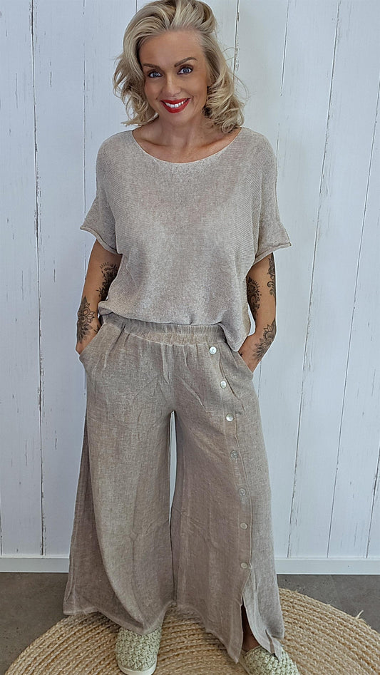 Line bukse taupe