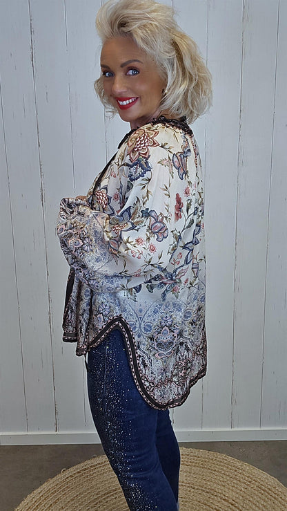 Nora bluse med print