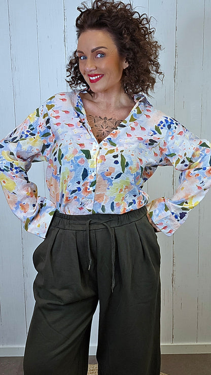 Sofie bomullsskjorte multicolor