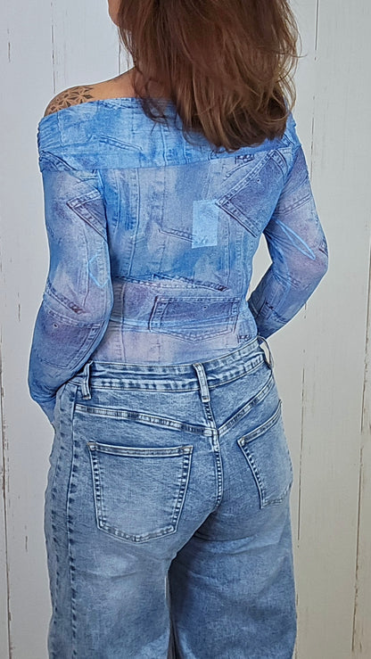 Dena Denimlook Topp