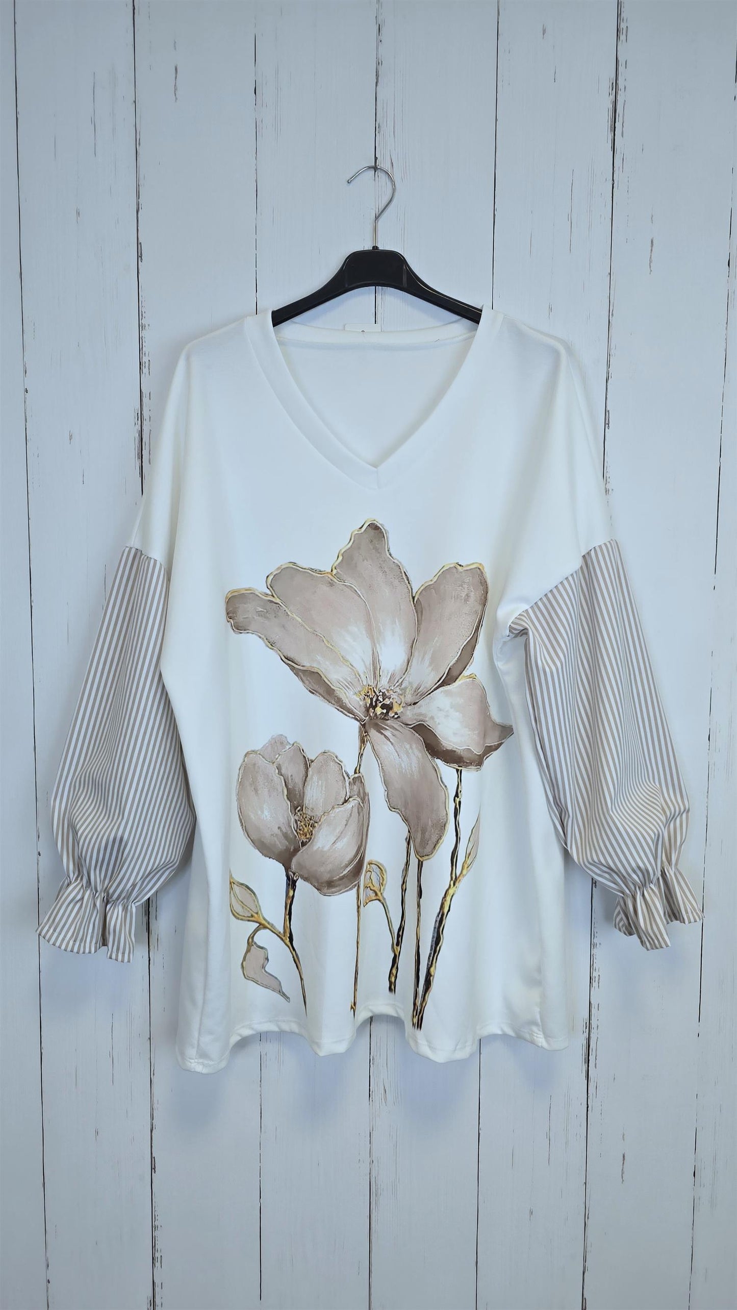 Sandra topp beige print