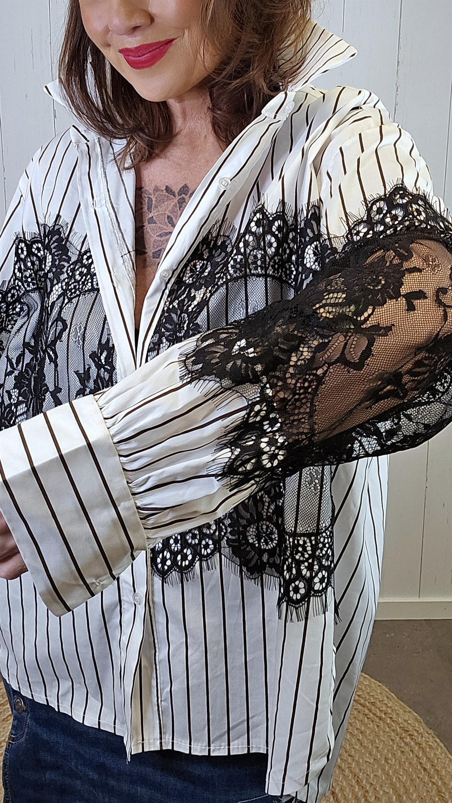 Celine Skjorte Med Blonder