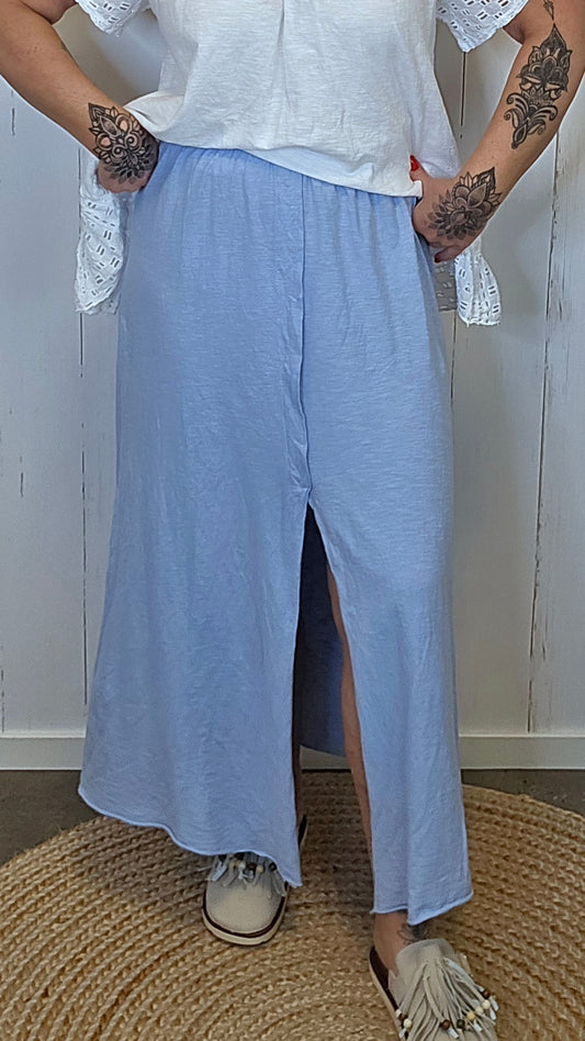 Gina skjørt med splitt Blå