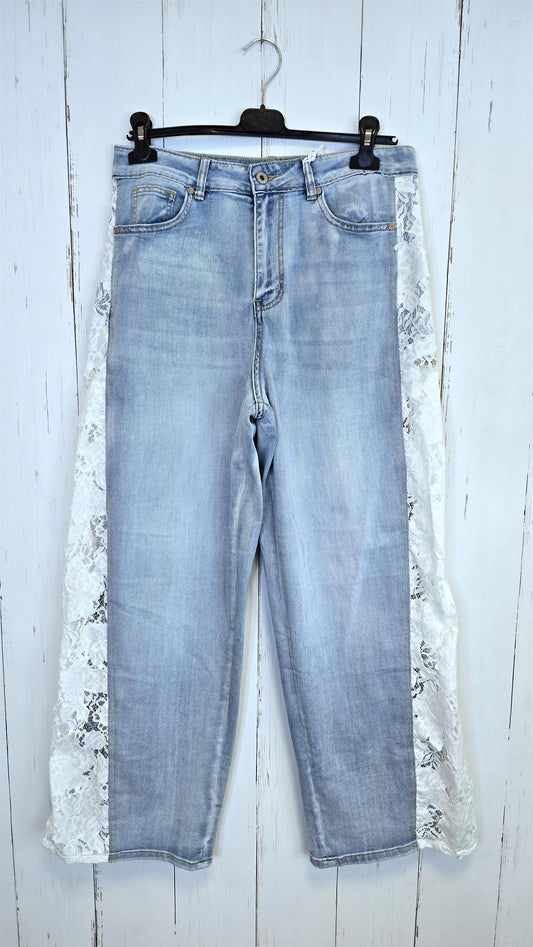 Sally jeans med blonder